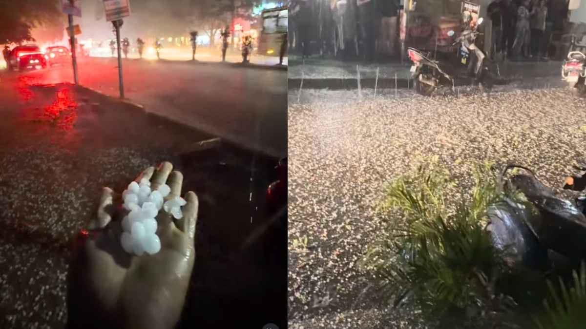 Bengaluru Witnesses Hailstorm; IndiGo Issues Travel Advisory Amid Hailstorm Reels Taking Over Internet