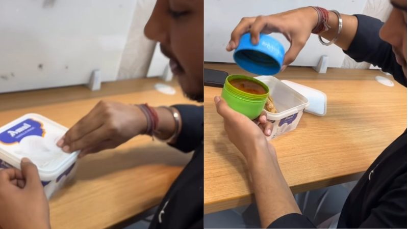 “Hyaluronic Acid With Aloo Ki Sabzi”, Internet Reacts To Man’s Wild Lunchbox Hack