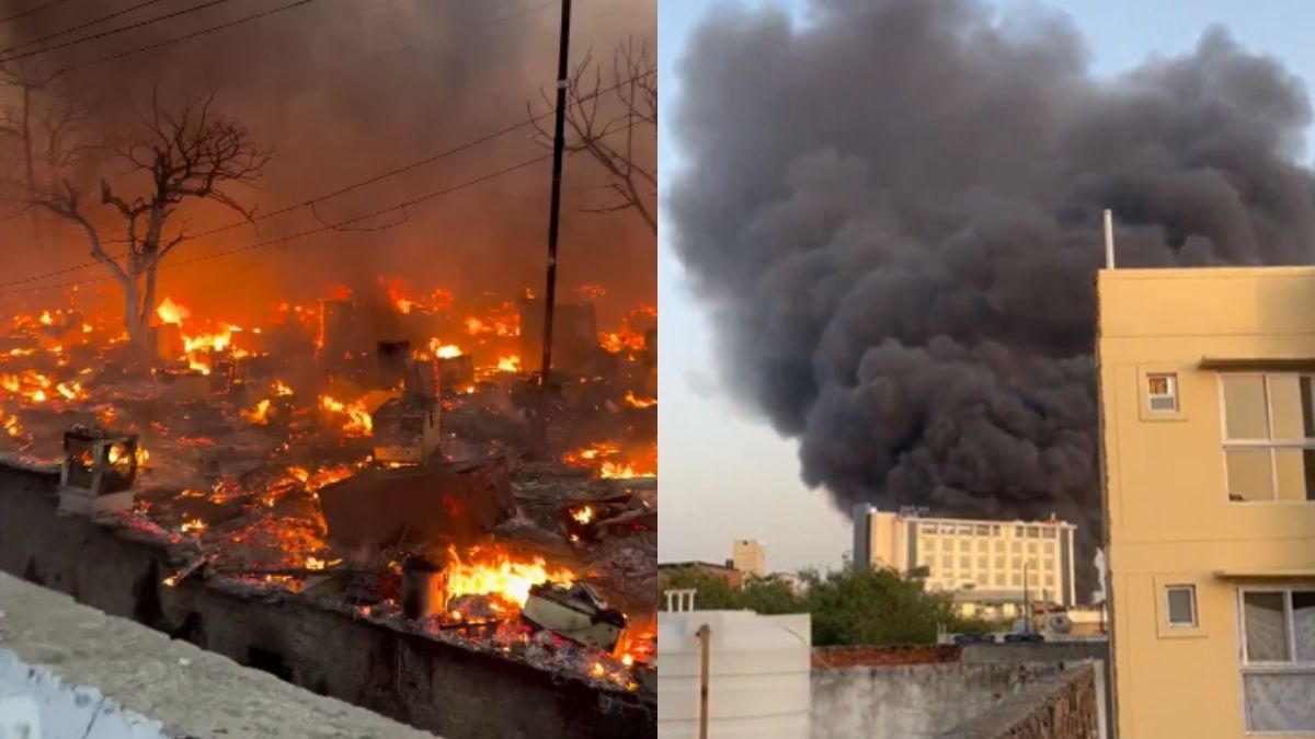 Lucknow: Massive Fire Destroys 280 Shanties In Vikas Nagar, 1000+ People Homeless; Smoke Seen Miles Away
