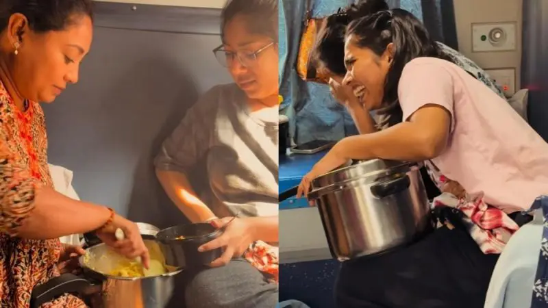 “Just Indian Mom Things”: Indian Mom Packs Pressure Cooker For Overnight Train, Video Goes Viral