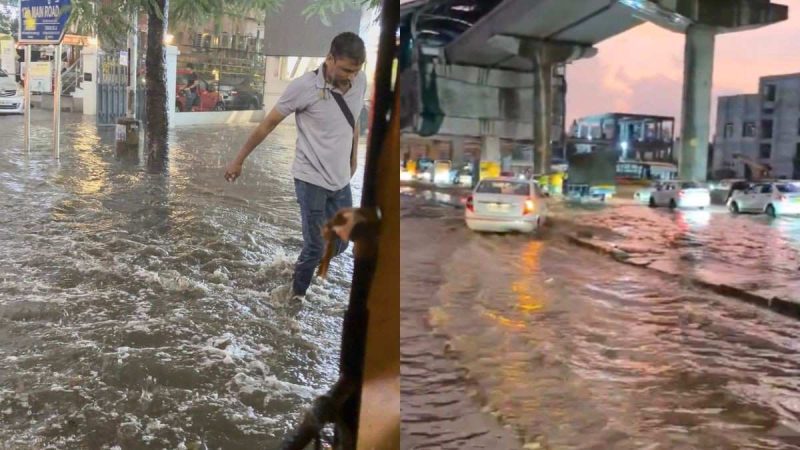 Bengaluru Roads Waterlogged After 10 Mins Of Rain; Netizens: “Full Beach Vibes On Road”