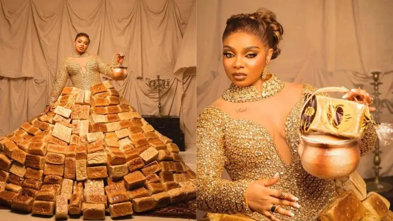 Creativity Or Food Wastage? Dress Made From 500 Loaves Of Bread At AMVCA 2026 Steals Spotlight