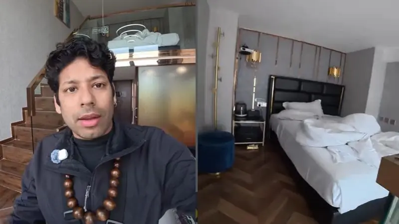 Indian Vlogger Gives Tour Of ₹1,100 Hotel Room In China; Internet Amazed By Affordable Yet Luxury Stay
