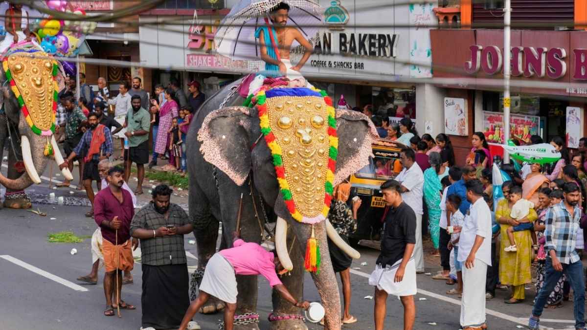 In Pics: Kerala’s Thiruvanvandoor Comes Alive With Colourful Elephant Pageant Part Of Gajamela Festival