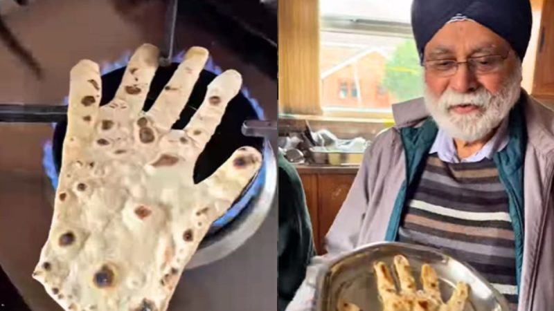 “Thappar Khana?” Son Pranks His Punjabi Dad With A Hand-Shaped Roti, Netizens Praise His Guts