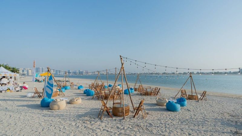 Dubai’s Khor Al Mamzar Beach Opens With Night Swimming, Tracks, & A Floating Walkway