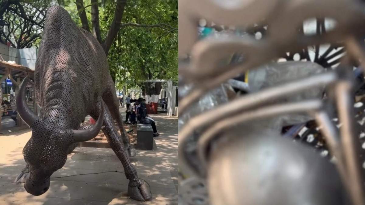 “Indians Don’t Deserve Nice Things” Pune Woman Slams Garbage Inside Bull Sculpture On JM Road