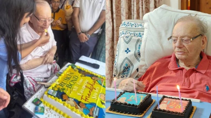 India’s Fave Storyteller Ruskin Bond Celebrates 92nd Birthday With Book-Inspired Cakes In Dehradun