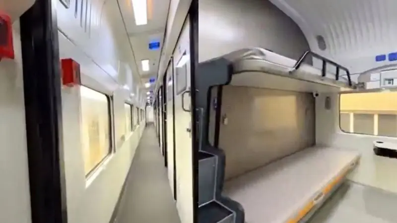 First Look Of Mumbai-Bengaluru Vande Bharat Sleeper Train Out! AC Coach Has Cabins, Stairs & More