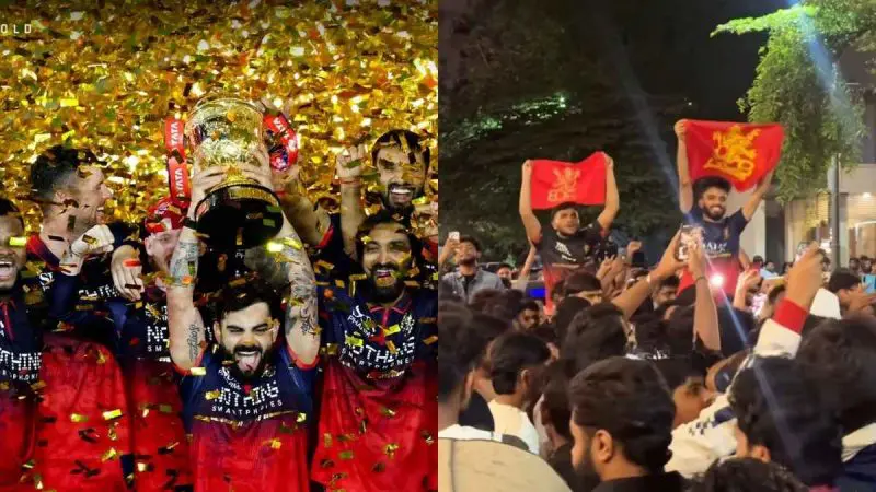 Ee Sala Cup Namdu 2.0! RCB Fans Celebrate IPL Win With Fireworks, Dances & Victory Chants!