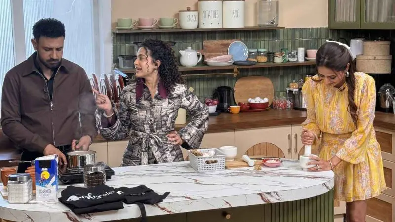 Sargun Mehta & Gippy Grewal Fold Clothes, Make Chai And Do House Tasks On Sunday Brunch Play