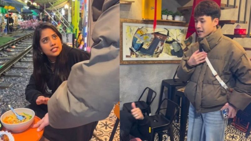 “I Swear”: Vietnamese Waiter Assures Indian Woman Her Meal Is Purely Vegetarian At Hanoi Train Street