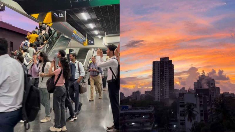 Viral Video: Mumbai’s Dahisar Metro Station Turns Sunset Point As Passengers Stop For Photos