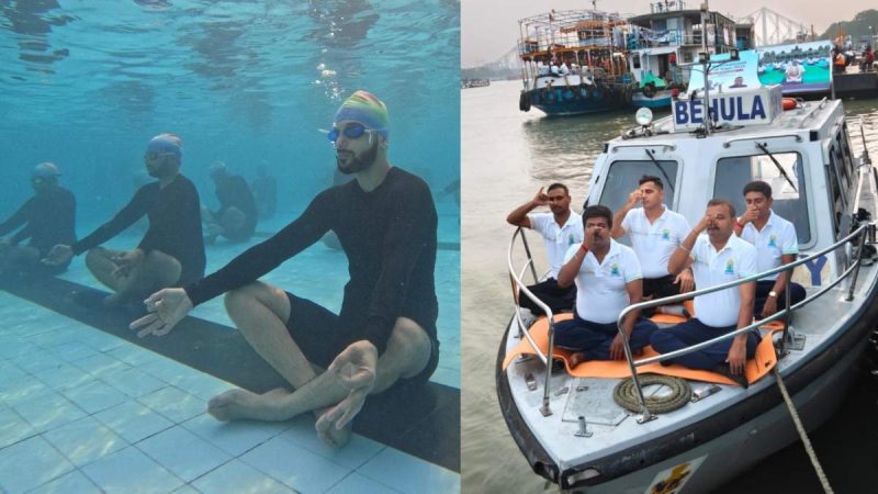 Yoga Day 2026: Indian Navy Performs Underwater Yoga; Kolkata Attempts Record With 500 Boats