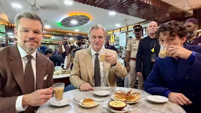 Christopher Nolan, Tom Holland & Matt Damon Sip Chai At Mumbai’s 108-Year-Old Coffee House