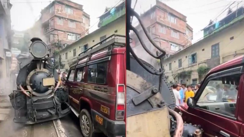 Cab Driver Argues Darjeeling Toy Train Was On ‘Wrong Side’ After Video Captures Collision