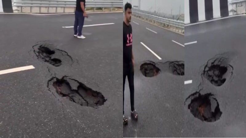 Video: ₹12,000 Cr Delhi-Dehradun Expressway Develops Potholes After Rain; Netizens Question Quality