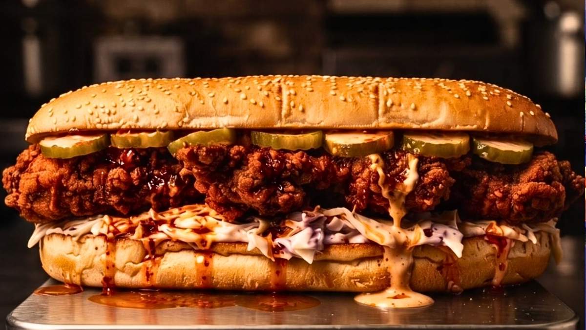 This Eatery Serves Humongous Chicken Sandwich Weighing 500+ Grams!