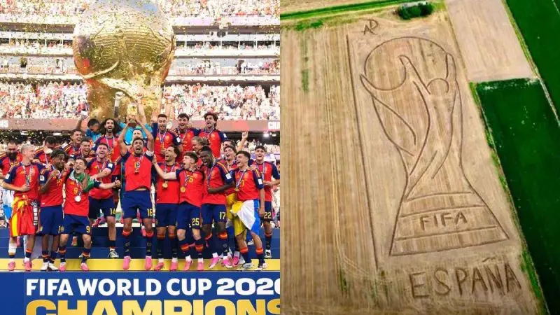 Italian Land Artist Celebrates Spain’s FIFA World Cup Win With Massive Artwork In A Wheat Field