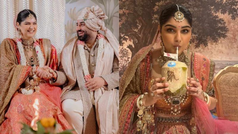 New Bride Anshula Kapoor Sips Coconut Water Amid Wedding Rituals With Groom Rohan Thakkar