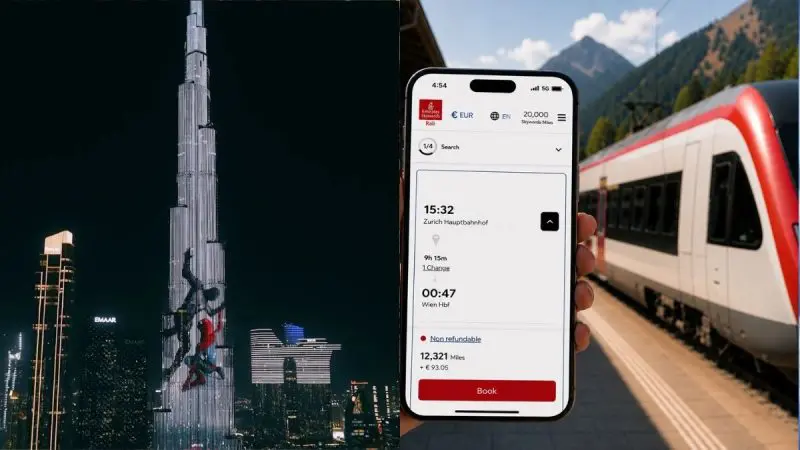 Burj Khalifa Lighting Up With Spiderman Promo To Emirates Skyward Miles Extending To Europe Rail; 5 GCC Updates