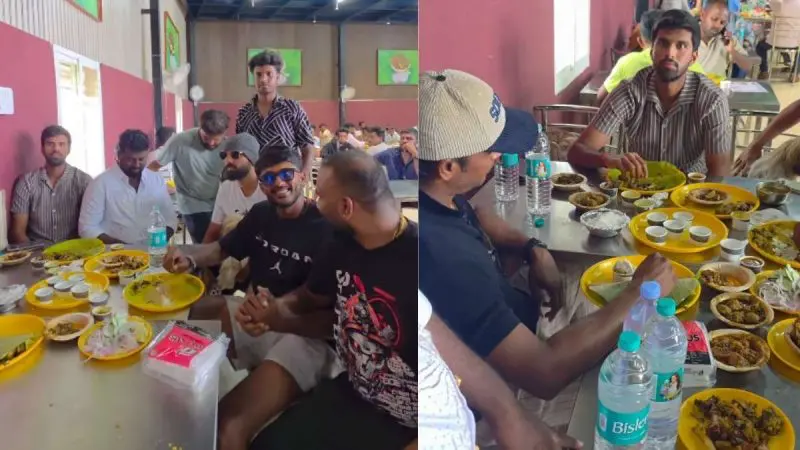 Cricketers Take A Biryani Break! Washington Sundar, Sai Sudharsan & Varun Feast In Bengaluru