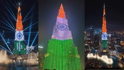 Dubai’s Burj Khalifa Lights Up In Indian Tricolour For India’s 80th Independence Day