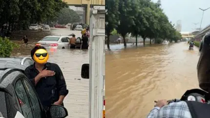 Gurgaon Man Leaves Car Behind & Takes Bike To ₹300 Crore Neighbourhood Amid Rain; Netizens React
