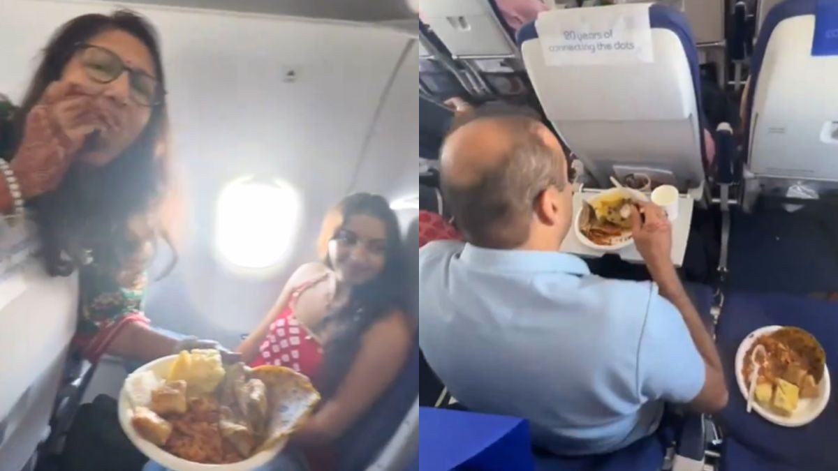 Indian Family Turns IndiGo Flight Into Cafe, Distributes Food On Disposable Plates; Netizens React