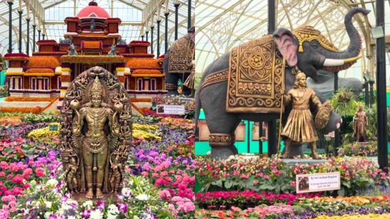 Independence Day 2026: Lalbagh Flower Show In Bengaluru Brings Ganga Dynasty To Life With Temple Decor