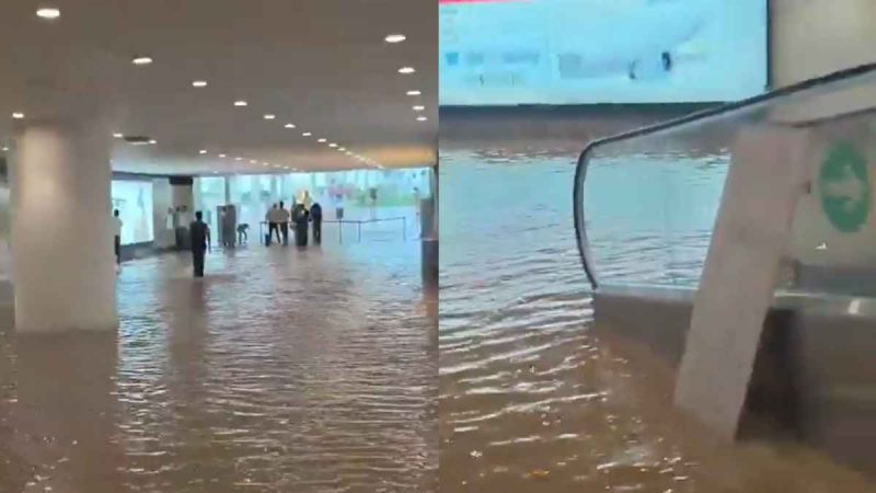 Viral Video: Waterlogging Turns Noida Airport Into ‘Seaport’; People Seen Walking In Ankle-Deep Water