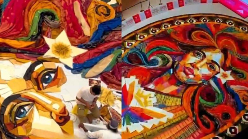 World’s Largest Saree Pookalam Made With 2,500 Sarees Wows Billionaire Harsh Goenka