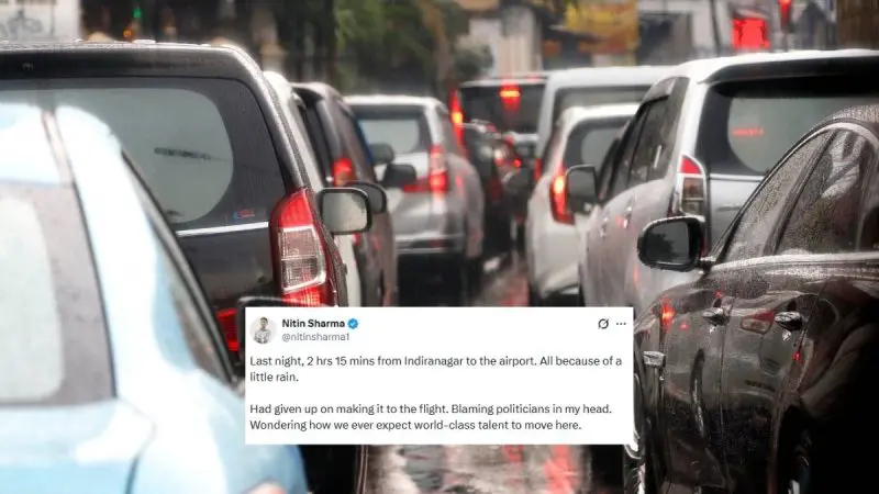 2 Hrs 15 Mins In Bengaluru Traffic, Traveller Thanks DigiYatra After Rain Nearly Made Him Miss Flight
