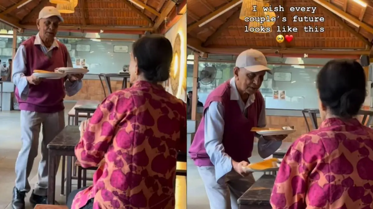 “What Forever Looks Like!” Video Of Elderly Husband Carrying Food For Wife Leaves Netizens Gushing