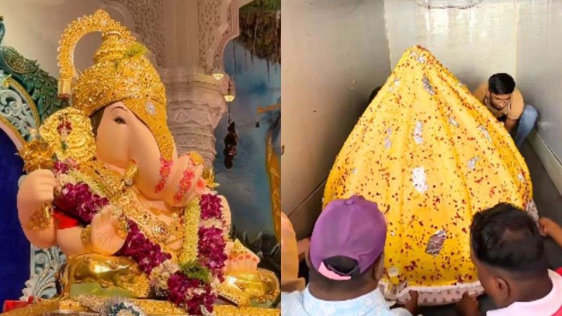 A Giant Modak For Bappa! Pune’s Dagdusheth Ganpati Gets A 251 Kg Modak-Shaped Rasmalai Cake