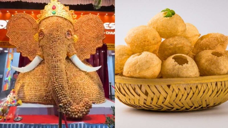 Did You Know Pune Has A 13-Ft Ganesha Made With 21,000 Pani Puris This Ganeshotsav?