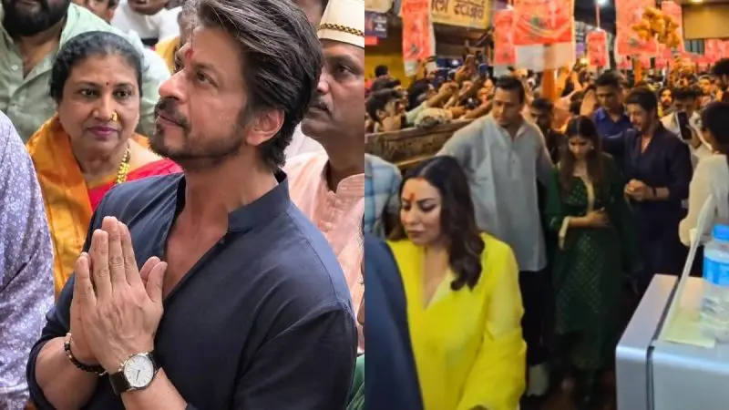 Shah Rukh Khan’s ₹43 Lakh Pink-Gold Watch At Lalbaugcha Raja Visit Catches Internet’s Attention