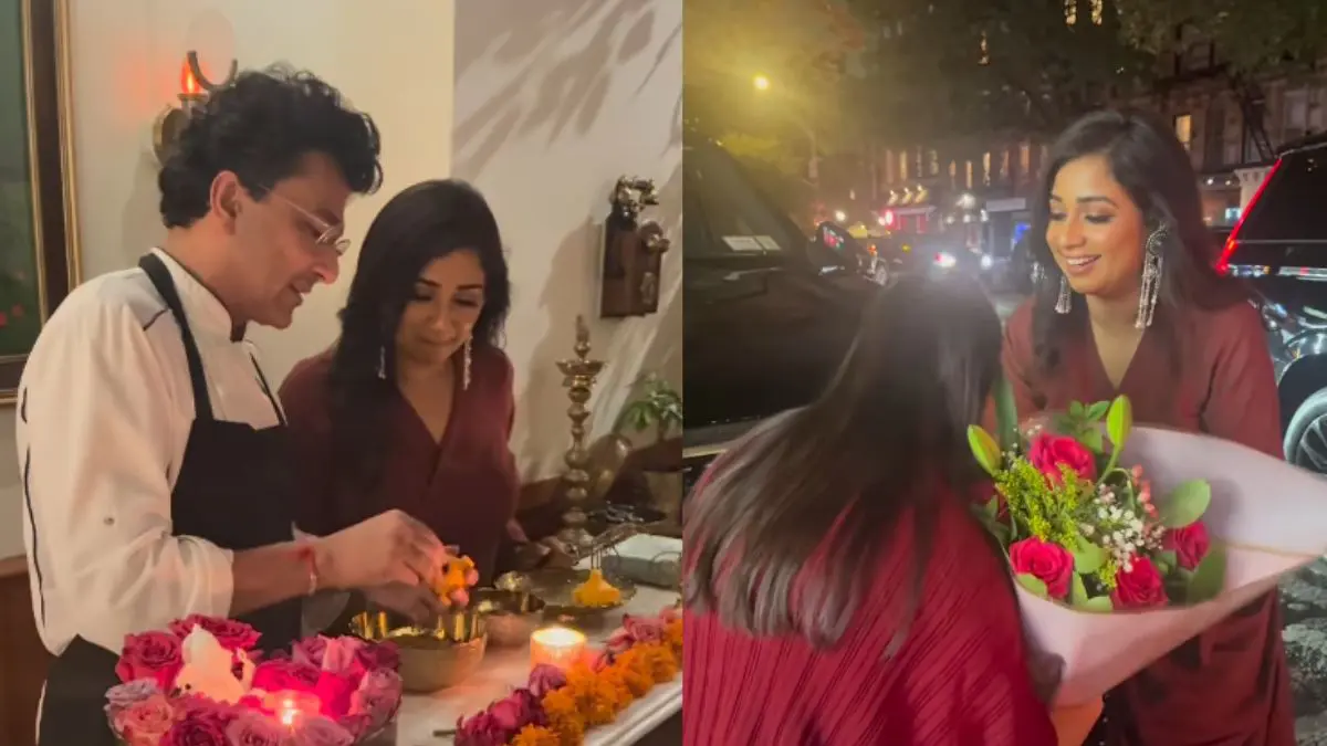 Shreya Ghoshal Visits Vikas Khanna’s Bungalow, Makes Modaks And Joins Ganga Aarti
