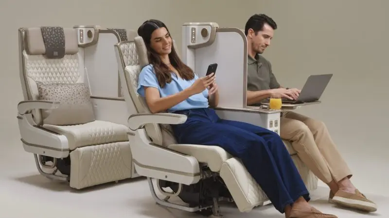 Emirates Unveils World’s 1st Electric Premium Economy Seat With Full-Height Privacy Screen