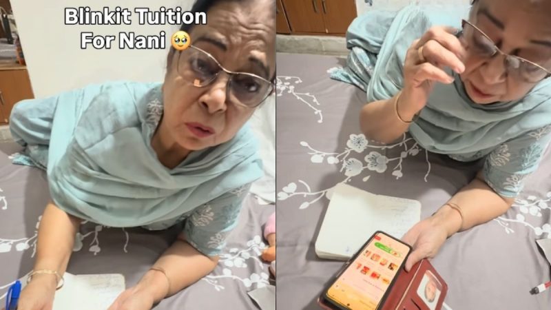 Granddaughter Takes ‘Blinkit Tuitions’ For Nani; Netizens Love Nani’s Dedication & Li’l Notes