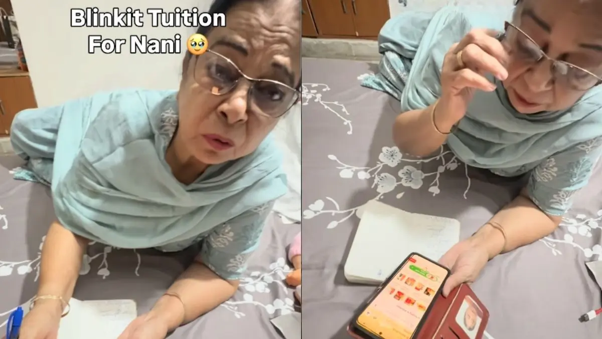 Granddaughter Takes ‘Blinkit Tuitions’ For Nani; Netizens Love Nani’s Dedication & Li’l Notes