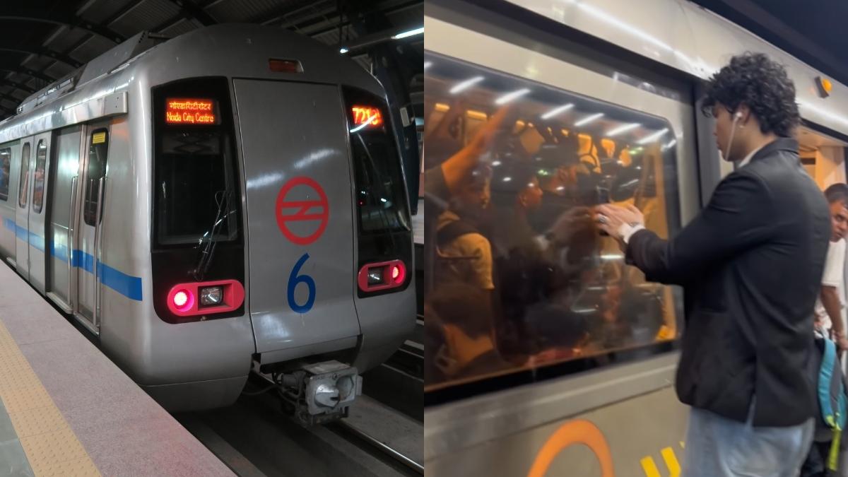 Viral Delhi Metro Phone-Sticking Reel Gets DMRC’s Attention; Creators Now Face A Warning