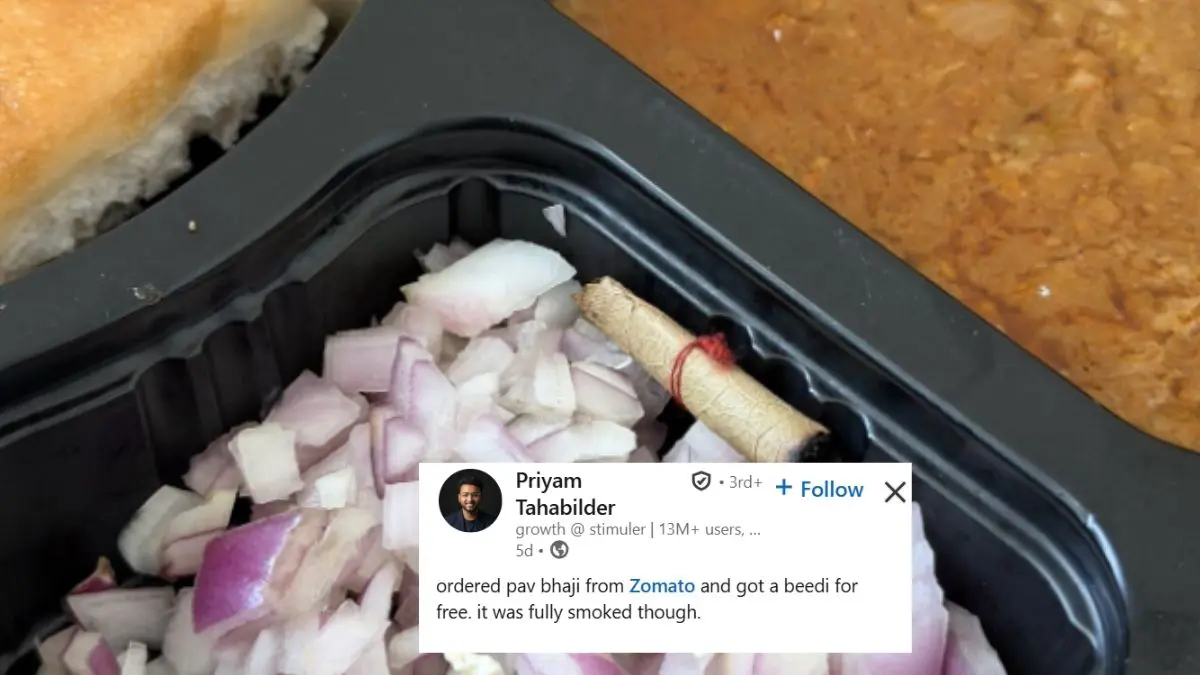 Bengaluru Man Finds Used Beedi In Pav Bhaji Ordered On Zomato, Netizens: “Extra Smoke Flavour Added”