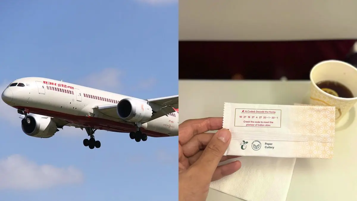 Air India’s Cutlery Wrapper Has A Brain Teaser; Can You Crack It Without Using Google?