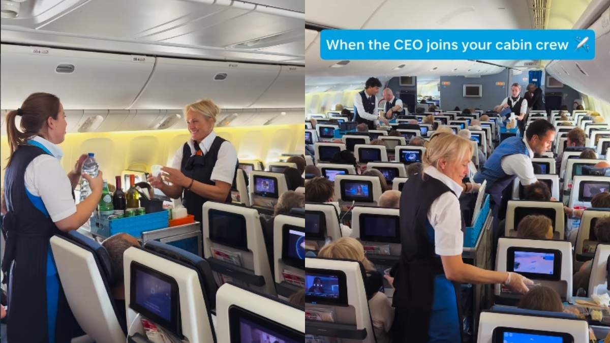 KLM CEO Turns Cabin Crew For A Day, Serves Meals & Hot Towels On Johannesburg Flight