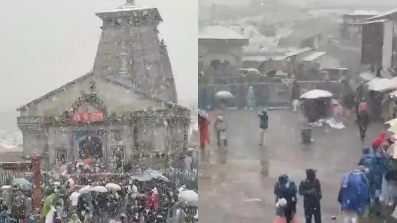 Kedarnath Temple Witnesses Fresh Snowfall; Administration Issues Advisory For Devotees