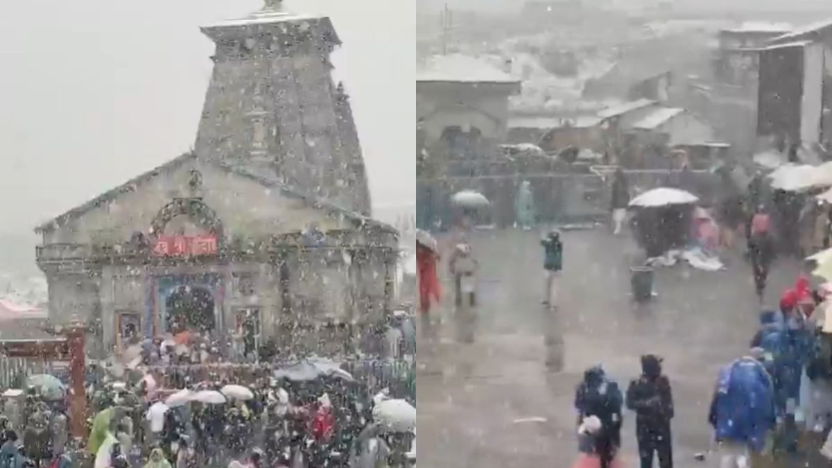 Kedarnath Temple Witnesses Fresh Snowfall; Administration Issues Advisory For Devotees